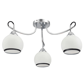 TKLD Ceiling Lights Opal Dome 3 Lamp Glass Chrome Metal Semi Flush Ceiling Light - 40W