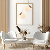 TKLD Pendant & Chandeliers Opal White Glass Globe Antique Brass Pendant Ceiling Light - 40W