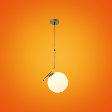 TKLD Pendant & Chandeliers Opal White Glass Globe Antique Brass Pendant Ceiling Light - 40W