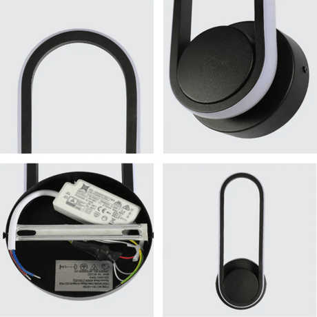 TKLD Pendant & Chandeliers Orbit Ellipse Ambient LED Cool Black Wall Sconce