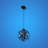 TKLD Pendant & Chandeliers Orbital Metal Caged Globe  Black or Rusty BrownPendant Ceiling Light E27