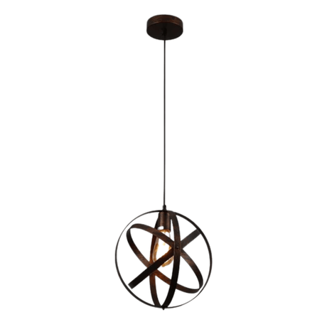 TKLD Pendant & Chandeliers Orbital Metal Caged Globe  Black or Rusty BrownPendant Ceiling Light E27