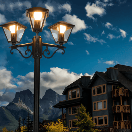 TKLD Pendant & Chandeliers Paravento Black Outdoor Garden Pathway Lamp Post - 3 X 40W