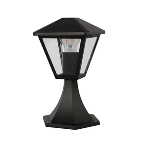 TKLD Outdoor Lighting Paravento Black Outdoor Pedestal Pillar Lantern Light - 40W