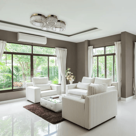 TKLD Pendant & Chandeliers Quadruple-ring Crystal Flush Ceiling Chandelier Light with Remote Control - 42W