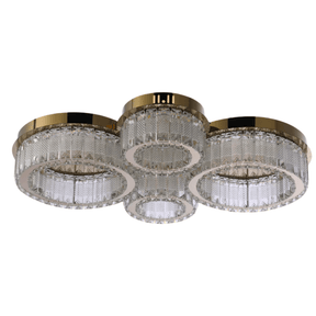 TKLD Pendant & Chandeliers Quadruple-ring Crystal Flush Ceiling Chandelier Light with Remote Control - 42W