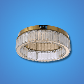 TKLD Pendant & Chandeliers Ring Crystal Gold Flush Ceiling Chandelier Light with Remote Control 3 Colour - D400/D500