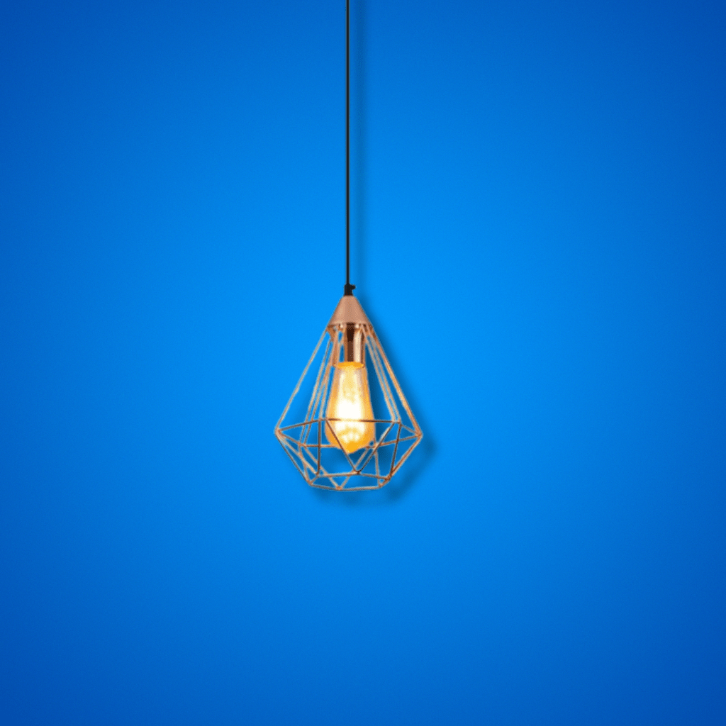 TKLD Pendant & Chandeliers Rose Gold Metal Cage Pendant Ceiling Light E27 - 190mm