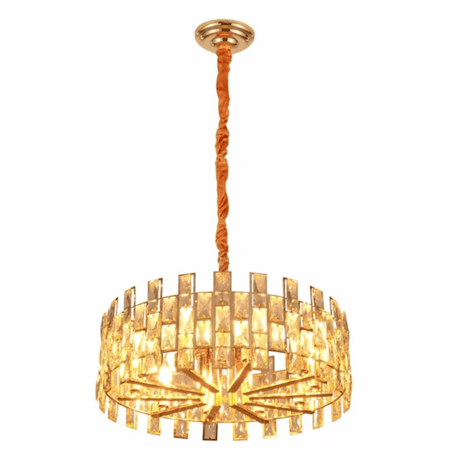 TKLD Pendant & Chandeliers Round Coffin Stone Gold Metal Castle Type Chandelier E14 Ceiling Light - 580mm