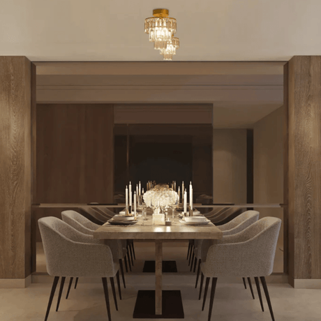 TKLD Pendant & Chandeliers Semi-Flush Crystal Ceiling Chandelier Light