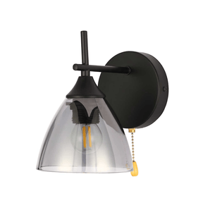 TKLD Pendant & Chandeliers Semi Rounded 1xE27 Smoke+ Black Wall Light - 52004