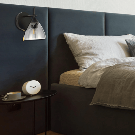 TKLD Pendant & Chandeliers Semi Rounded 1xE27 Smoke+ Black Wall Light - 52004