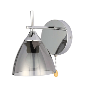 TKLD Pendant & Chandeliers Semi Rounded 1xE27 Smoke+ Chrome Wall Light - 52004