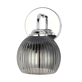 TKLD Pendant & Chandeliers Semi Rounded 1xE27 Smoke+ Chrome Wall Light - 52040