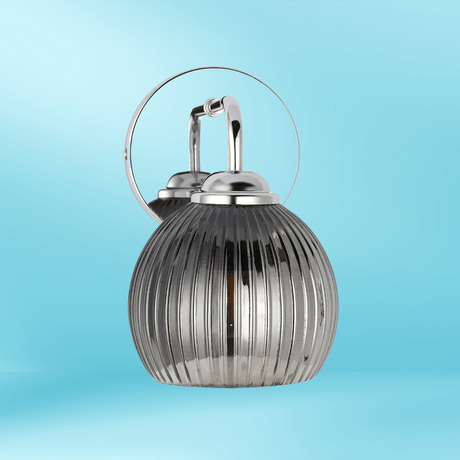 TKLD Pendant & Chandeliers Semi Rounded 1xE27 Smoke+ Chrome Wall Light - 52040