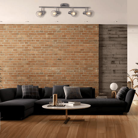 TKLD Wall & Sconce Lights Silver Cage Shade Chrome Body 4 Lamp Semi Flush E14 Ceiling and Wall Light