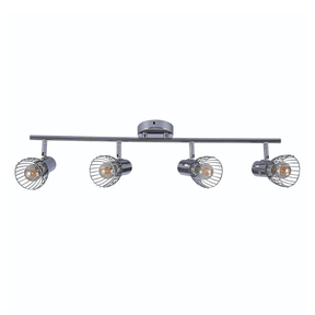 TKLD Wall & Sconce Lights Silver Cage Shade Chrome Body 4 Lamp Semi Flush E14 Ceiling and Wall Light