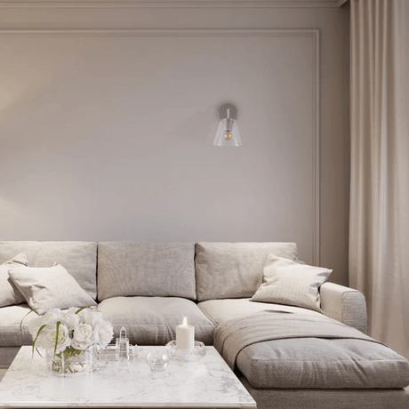 TKLD Wall & Sconce Lights Simple Elegance Clear Glass Funnel Wall Light - 40W