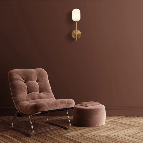 TKLD Wall & Sconce Lights Single Lamp Gold Aluminium Bronze Metal Opal Glass Cylinder Wall Light - G9