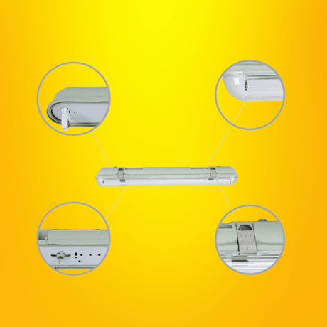 TKLD Ceiling Lights Single Tube Weatherproof Non Corrosive 2ft LED Fitting Batten Light - 9W