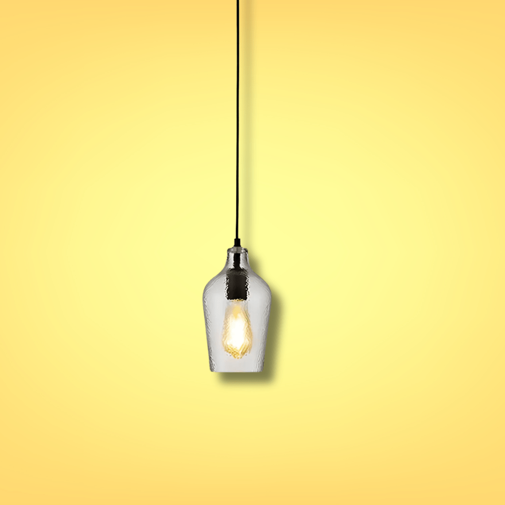 TKLD Pendant & Chandeliers Small Clear Vase Silhouette Textured Schoolhouse Pendant Ceiling Light