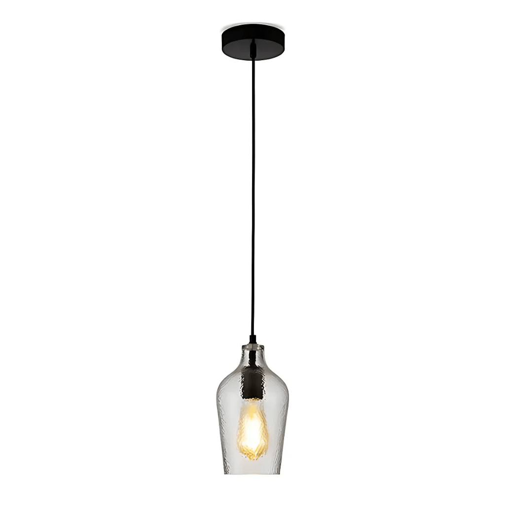 TKLD Pendant & Chandeliers Small Clear Vase Silhouette Textured Schoolhouse Pendant Ceiling Light