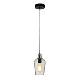 TKLD Pendant & Chandeliers Small Clear Vase Silhouette Textured Schoolhouse Pendant Ceiling Light