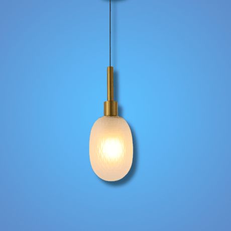 TKLD Pendant & Chandeliers Small Opalescent Ellipsoid Pendant Light with Gold Detail - Smoky/Opal/Amber