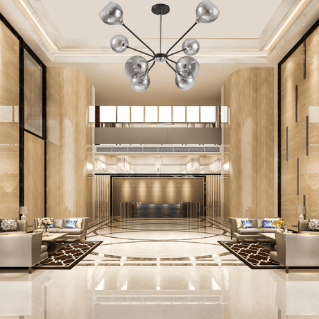 TKLD Ceiling Lights Smoky Cone 8 Lamp Glass Molecule Modern Ceiling Light - 60W