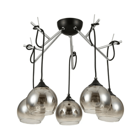 TKLD Pendant & Chandeliers Smoky Dome Glass Chrome 5 Lamps Twig Modern Ceiling Light - 40W