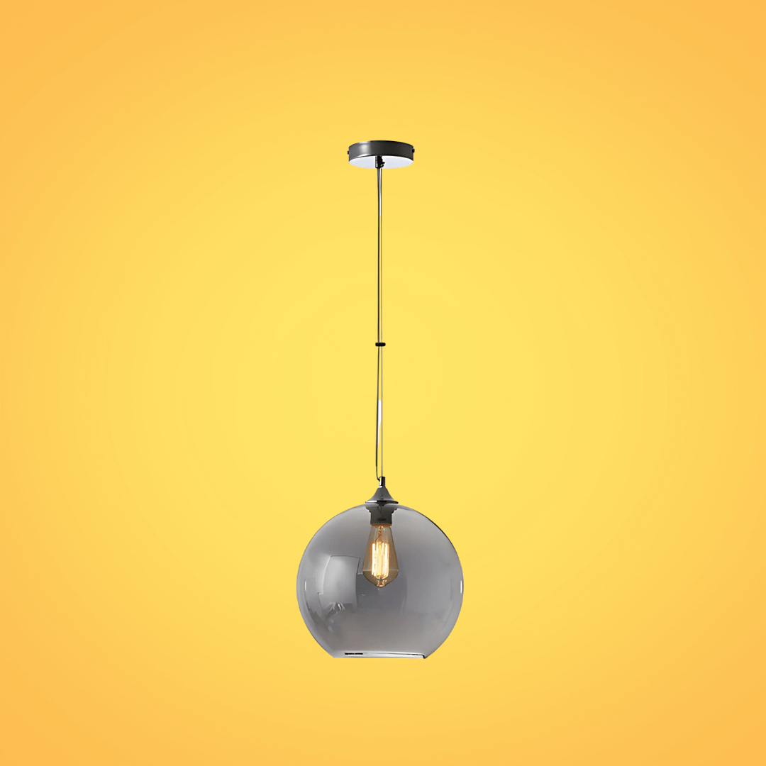 TKLD Ceiling Lights Smoky Glass India Globe Pendant Ceiling Light - 40W