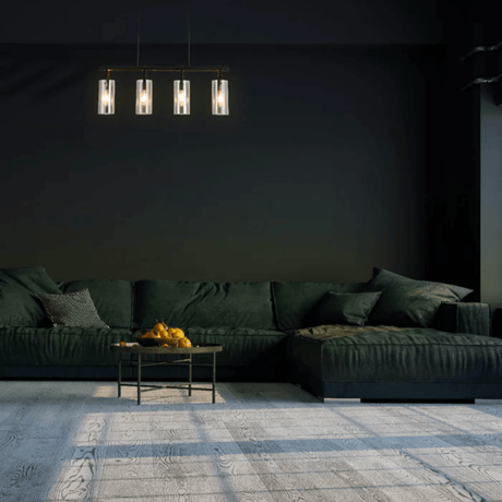 TKLD Pendant & Chandeliers Smoky Glass Linear Adjustable Drop Chandelier Light - 40W