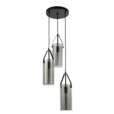 TKLD Pendant & Chandeliers Smoky Glass Round Adjustable Drop Chandelier Light - 40W