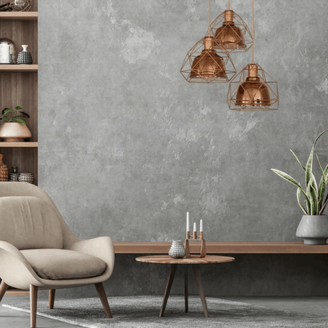TKLD Pendant & Chandeliers Smoky Or Copper 3 Lamps Glass Metal Cage Pendant Ceiling Light - 40W
