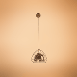 TKLD Pendant & Chandeliers Smoky Or Copper Glass Dome Metal Cage Pendant Ceiling Light - 40W