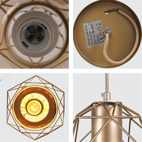 TKLD Pendant & Chandeliers Smoky Or Copper Glass Dome Metal Cage Pendant Ceiling Light - 40W