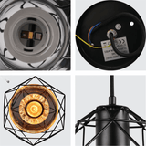 TKLD Pendant & Chandeliers Smoky Or Copper Glass Dome Metal Cage Pendant Ceiling Light - 40W