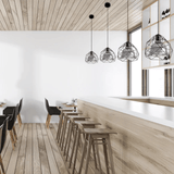 TKLD Pendant & Chandeliers Smoky Or Copper Glass Dome Metal Cage Pendant Ceiling Light - 40W