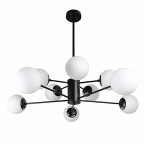 TKLD Pendant & Chandeliers Snowflake Opal Globe Glass Black Body Ceiling Light E27 - 10 Lamps