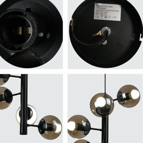 TKLD Pendant & Chandeliers Spiral Globe Glass Modern Sputnik Pendant Ceiling Chandelier Light E27