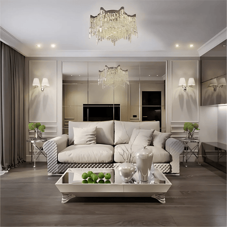 TKLD Pendant & Chandeliers Stylish Star Crystal Flush Chandelier Ceiling Light - 40W