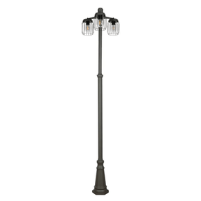 TKLD Outdoor Lighting Tuela Dark Grey Outdoor Garden Pathway Lamp Post - 3 X 40W