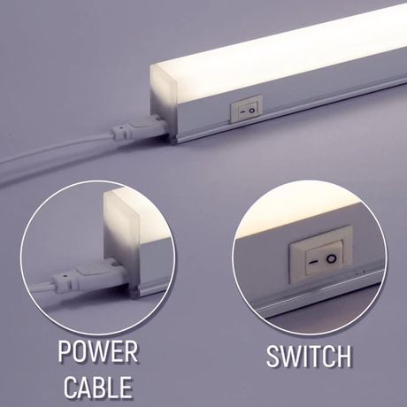 TKLD Ceiling Lights Under Cabinet 8W 4ft LED T5 Link Light IP20 with Switch - 1175mm