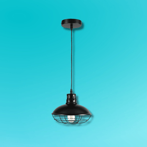 TKLD Pendant & Chandeliers Urban Revive Caged Factory Ceiling Pendant Light Black - D220/D250