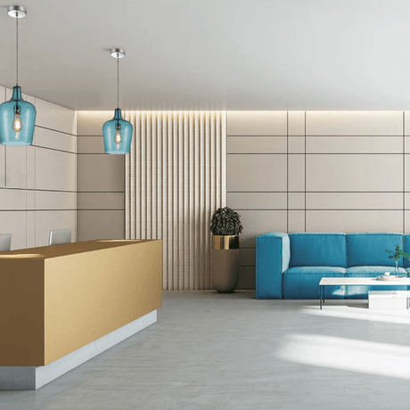TKLD Pendant & Chandeliers Vase Silhouette Textured Schoolhouse Pendant Ceiling Light -  Blue
