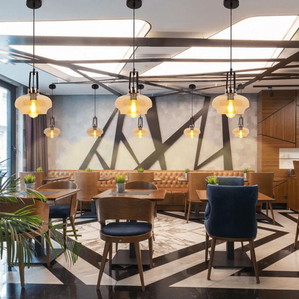 TKLD Pendant & Chandeliers Vintage Industrial Japanese Amber Gaslight Minimalist Glass Pendant Light - D240mm/D330mm/D530mm