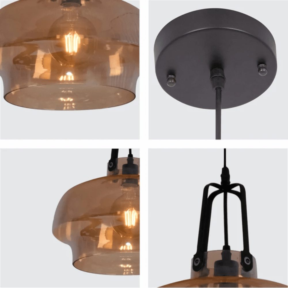 TKLD Pendant & Chandeliers Vintage Industrial Japanese Amber Gaslight Minimalist Glass Pendant Light - D240mm/D330mm/D530mm