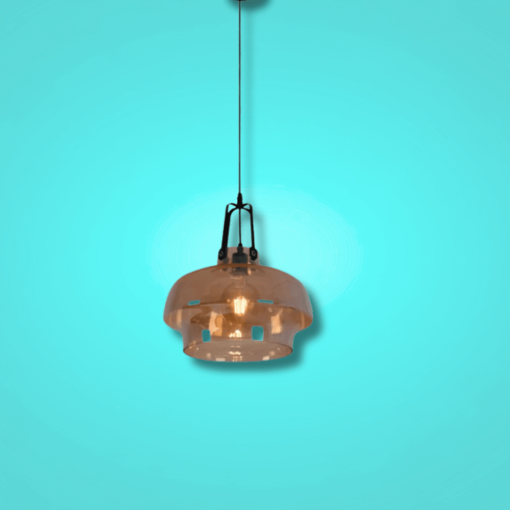 TKLD Pendant & Chandeliers Vintage Industrial Japanese Amber Gaslight Minimalist Glass Pendant Light - D240mm/D330mm/D530mm