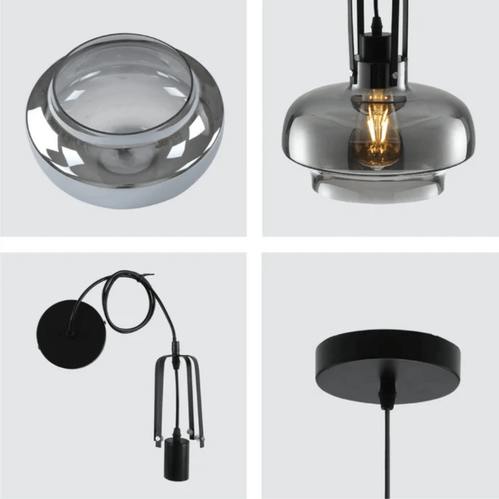 TKLD Pendant & Chandeliers Vintage Industrial Japanese Smoky Gaslight Minimalist Glass Pendant Light - D240mm/D330mm