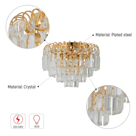 TKLD Pendant & Chandeliers Waterfall Flush Crystal Ceiling Chandelier Light - 40W